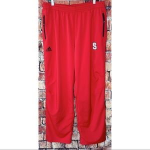 North Carolina State Wolfpack Adidas Climalite Men XL Red Wind Sweat Track Pants